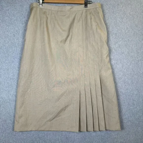 Country Sophisticates Pendleton Womens 18W Silk Blend Blazer & Skirt Set Tan NWT